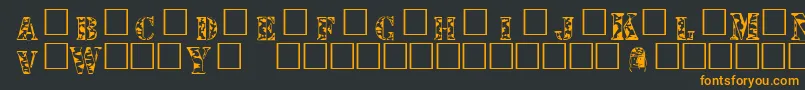 フォントMacMarines – 黒い背景にオレンジの文字