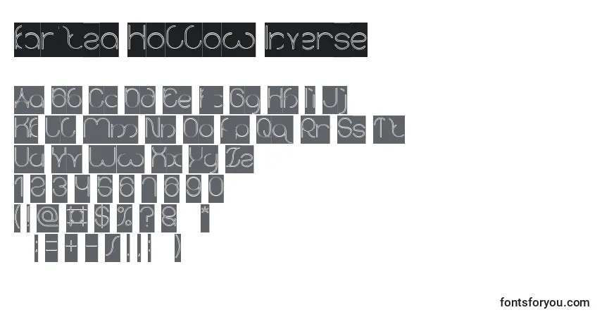 Karitza Hollow Inverse-fontti – aakkoset, numerot, erikoismerkit
