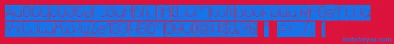 karitza Hollow Inverse Font – Blue Fonts on Red Background