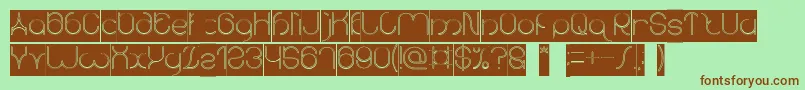 karitza Hollow Inverse Font – Brown Fonts on Green Background