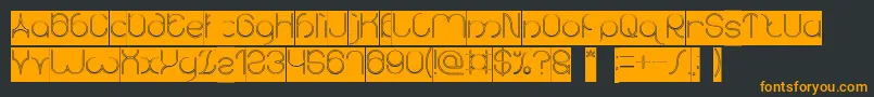 karitza Hollow Inverse Font – Orange Fonts on Black Background