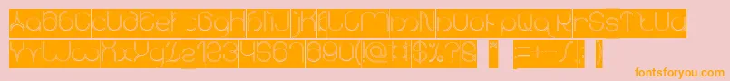 karitza Hollow Inverse-Schriftart – Orangefarbene Schriften auf rosa Hintergrund