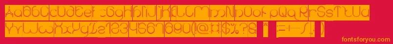 karitza Hollow Inverse Font – Orange Fonts on Red Background