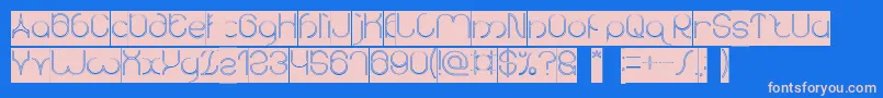 karitza Hollow Inverse Font – Pink Fonts on Blue Background