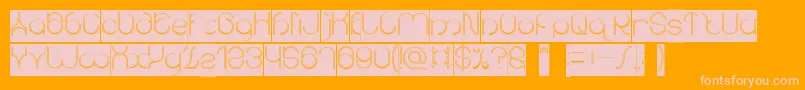 karitza Hollow Inverse Font – Pink Fonts on Orange Background