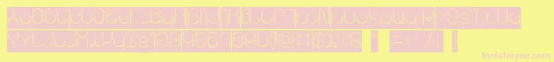 karitza Hollow Inverse Font – Pink Fonts on Yellow Background