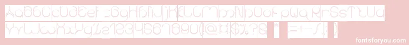 karitza Hollow Inverse-Schriftart – Weiße Schriften auf rosa Hintergrund