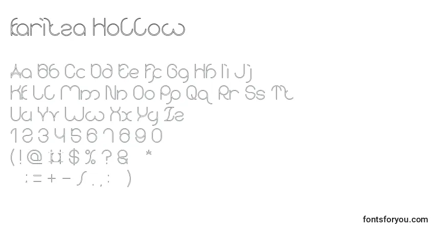 Czcionka Karitza Hollow – alfabet, cyfry, specjalne znaki