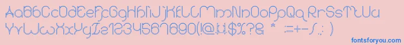 karitza Hollow Font – Blue Fonts on Pink Background
