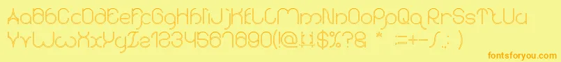 karitza Hollow Font – Orange Fonts on Yellow Background