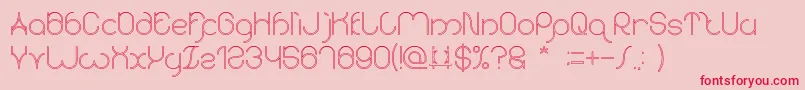 karitza Hollow Font – Red Fonts on Pink Background