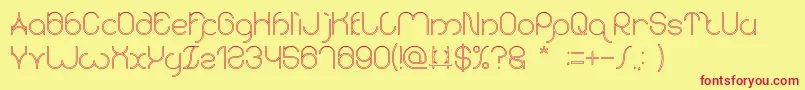 karitza Hollow Font – Red Fonts on Yellow Background