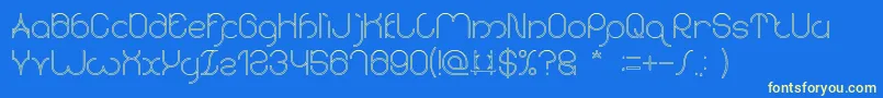 karitza Hollow Font – Yellow Fonts on Blue Background