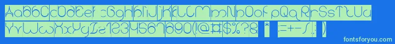 karitza Inverse Font – Green Fonts on Blue Background