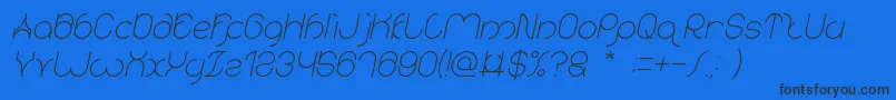 Шрифт karitza Italic – чёрные шрифты на синем фоне