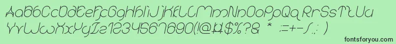 karitza Italic Font – Black Fonts on Green Background