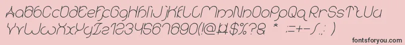 Fonte karitza Italic – fontes pretas em um fundo rosa