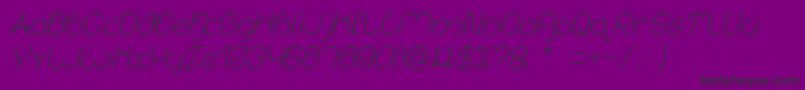 フォントkaritza Italic – 紫の背景に黒い文字