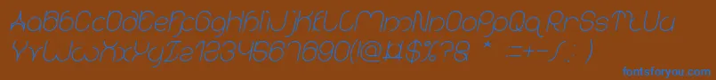 karitza Italic Font – Blue Fonts on Brown Background