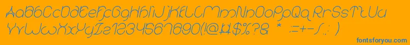 karitza Italic Font – Blue Fonts on Orange Background