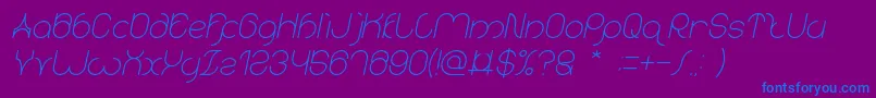 Czcionka karitza Italic – niebieskie czcionki na fioletowym tle