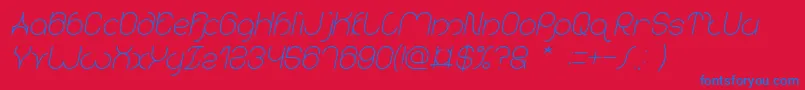 karitza Italic Font – Blue Fonts on Red Background