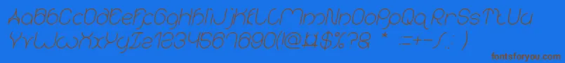 karitza Italic Font – Brown Fonts on Blue Background