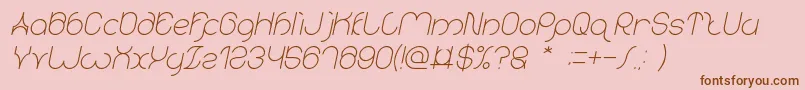 karitza Italic Font – Brown Fonts on Pink Background