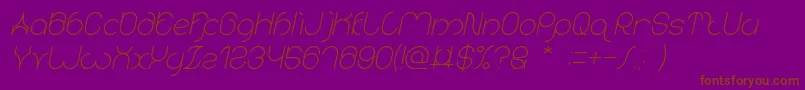 karitza Italic Font – Brown Fonts on Purple Background