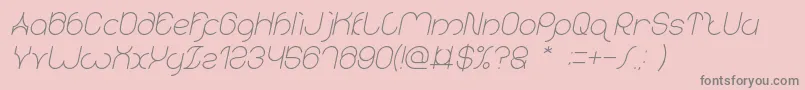 karitza Italic Font – Gray Fonts on Pink Background