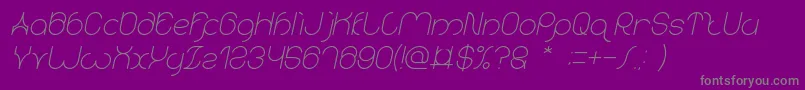 karitza Italic Font – Gray Fonts on Purple Background