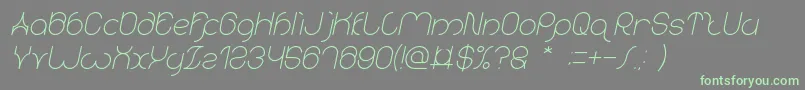 karitza Italic Font – Green Fonts on Gray Background