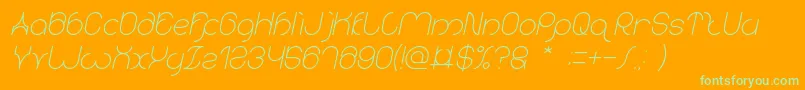 karitza Italic Font – Green Fonts on Orange Background