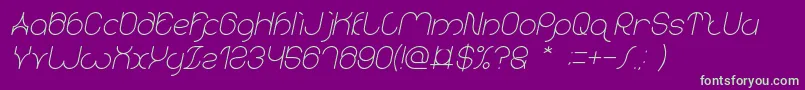 karitza Italic Font – Green Fonts on Purple Background