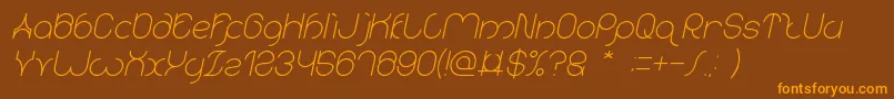 karitza Italic Font – Orange Fonts on Brown Background