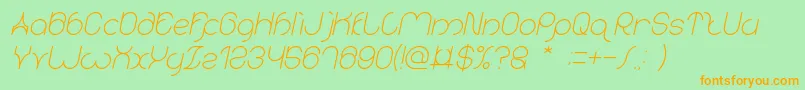 karitza Italic Font – Orange Fonts on Green Background