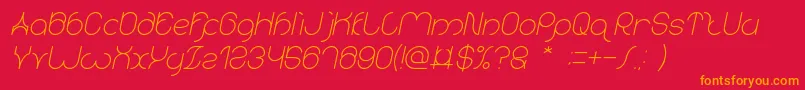 karitza Italic Font – Orange Fonts on Red Background