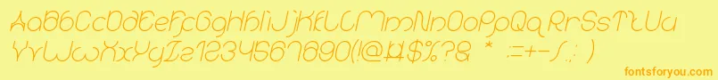 karitza Italic Font – Orange Fonts on Yellow Background