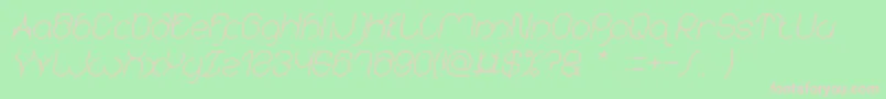 karitza Italic Font – Pink Fonts on Green Background