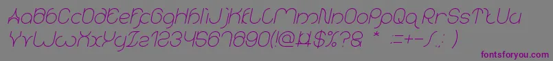 Fonte karitza Italic – fontes roxas em um fundo cinza