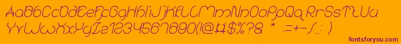 fuente karitza Italic – Fuentes Moradas Sobre Fondo Naranja