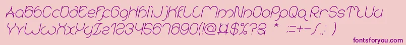 karitza Italic Font – Purple Fonts on Pink Background