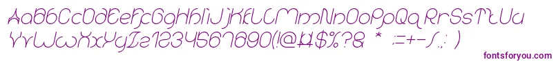 karitza Italic Font – Purple Fonts on White Background