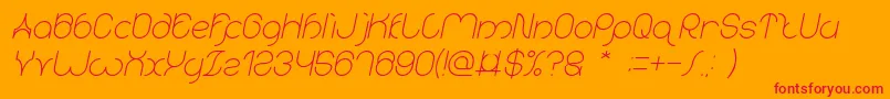 karitza Italic Font – Red Fonts on Orange Background