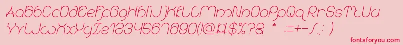 karitza Italic Font – Red Fonts on Pink Background