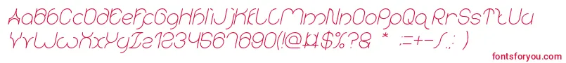 karitza Italic Font – Red Fonts on White Background