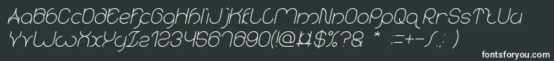 Шрифт karitza Italic – белые шрифты на чёрном фоне