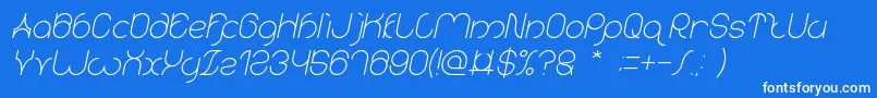 Fonte karitza Italic – fontes brancas em um fundo azul