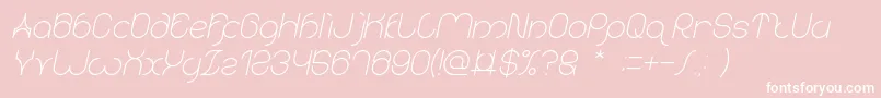 karitza Italic Font – White Fonts on Pink Background