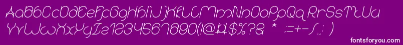 karitza Italic Font – White Fonts on Purple Background